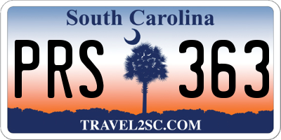 SC license plate PRS363