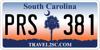 SC license plate PRS381