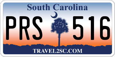 SC license plate PRS516