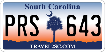 SC license plate PRS643