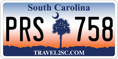 SC license plate PRS758