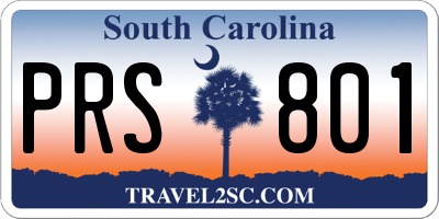 SC license plate PRS801