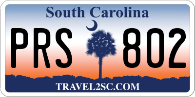 SC license plate PRS802