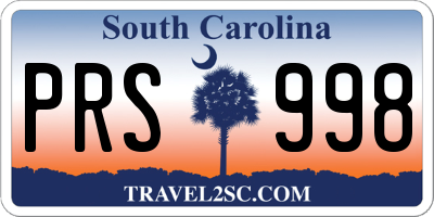 SC license plate PRS998