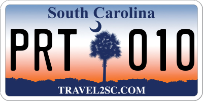 SC license plate PRT010