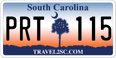 SC license plate PRT115