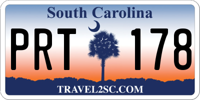 SC license plate PRT178