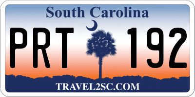 SC license plate PRT192