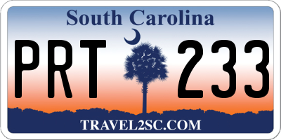 SC license plate PRT233