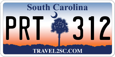 SC license plate PRT312