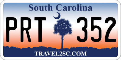 SC license plate PRT352