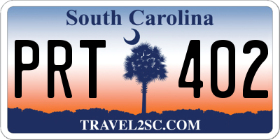 SC license plate PRT402