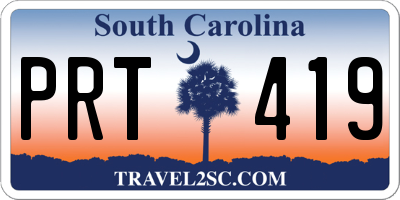 SC license plate PRT419