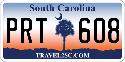 SC license plate PRT608