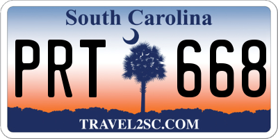 SC license plate PRT668