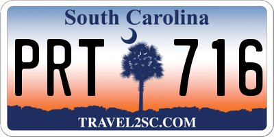SC license plate PRT716
