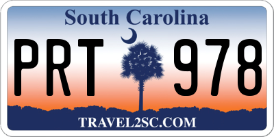 SC license plate PRT978