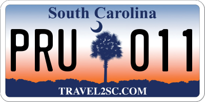 SC license plate PRU011