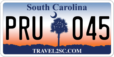 SC license plate PRU045