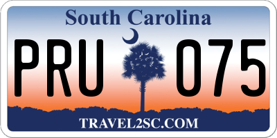 SC license plate PRU075