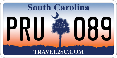 SC license plate PRU089