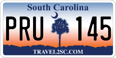 SC license plate PRU145