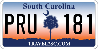 SC license plate PRU181