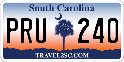 SC license plate PRU240