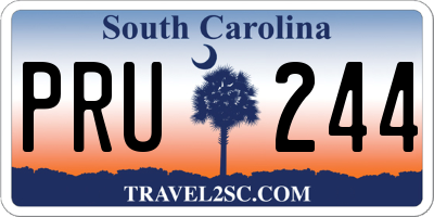 SC license plate PRU244