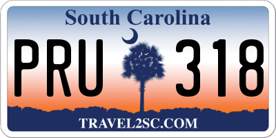 SC license plate PRU318