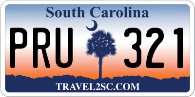 SC license plate PRU321