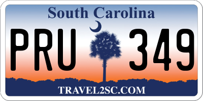 SC license plate PRU349
