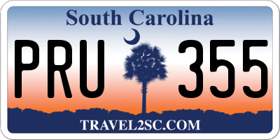 SC license plate PRU355