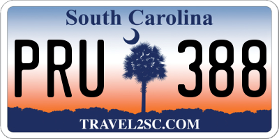SC license plate PRU388