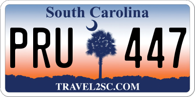 SC license plate PRU447