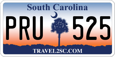 SC license plate PRU525