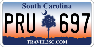SC license plate PRU697