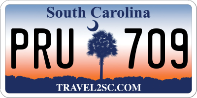 SC license plate PRU709