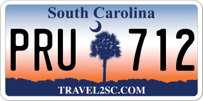 SC license plate PRU712