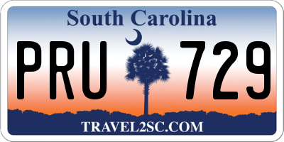SC license plate PRU729