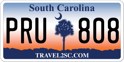 SC license plate PRU808