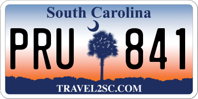 SC license plate PRU841