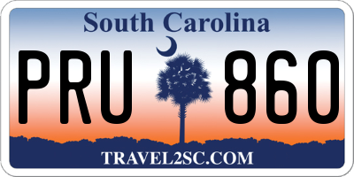 SC license plate PRU860