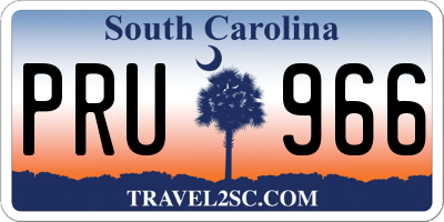 SC license plate PRU966