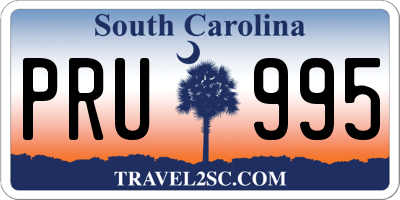 SC license plate PRU995
