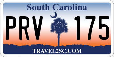 SC license plate PRV175