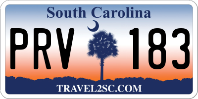 SC license plate PRV183