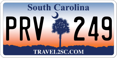 SC license plate PRV249