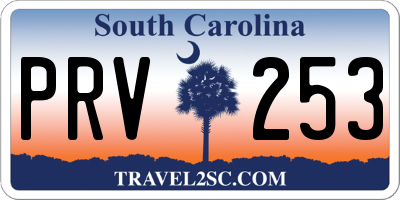SC license plate PRV253