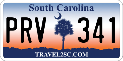 SC license plate PRV341